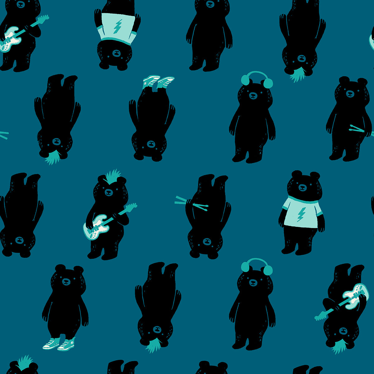 TEDDY AND THE BEARS || The Band Thunder || Cotton Quilting Fabric