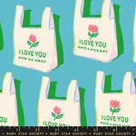 PREORDER Sparkle Mart || Have a Nice Day Turquoise || Cotton Quilting Fabric