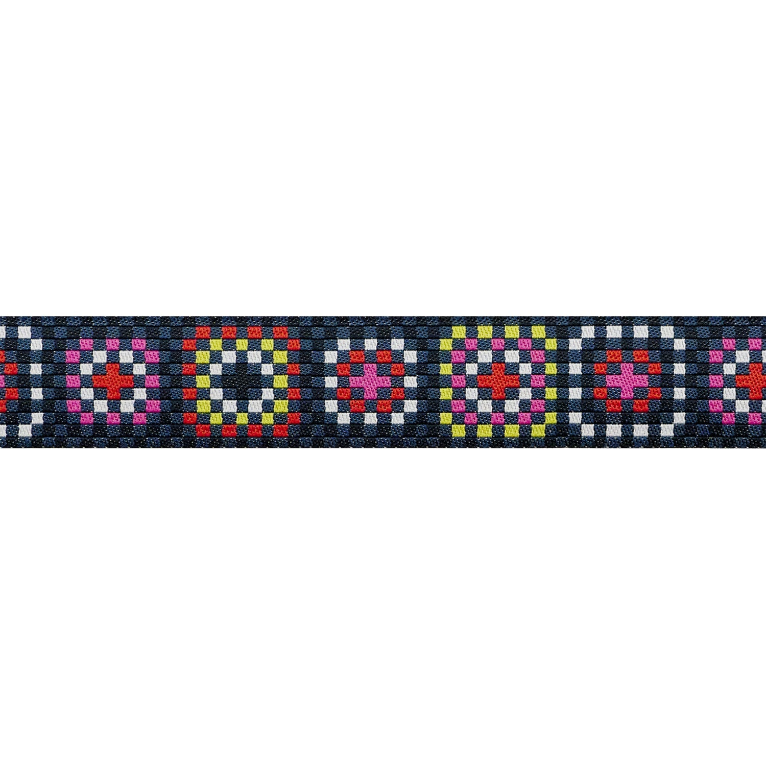 PREORDER Designer Renaissance Ribbons: Granny Squares Black 7/8" BTY