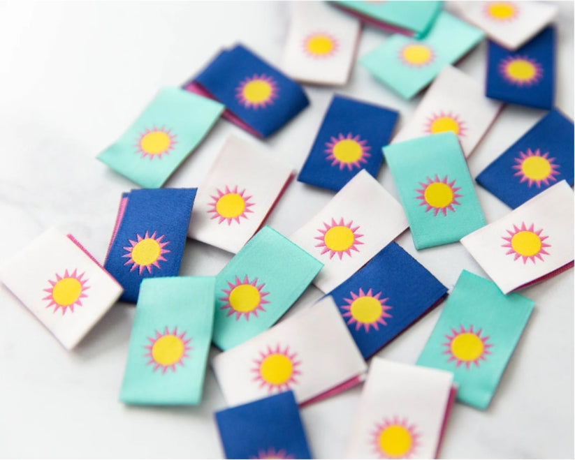 Sunshine || Woven Labels || 6 Pack || Knot & Thread