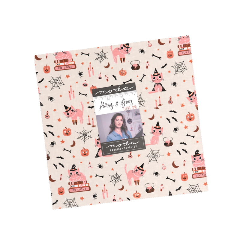 Purrs and Boos || 42 pc Layer Cake|| Cotton Quilting Fabric