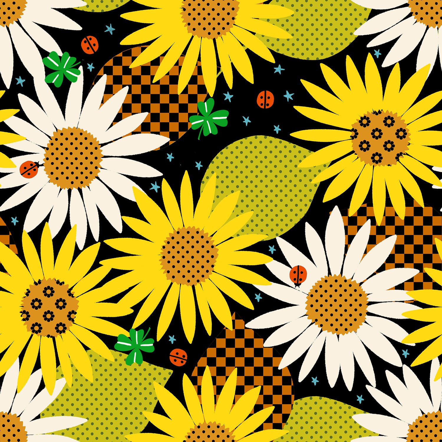 PREORDER Daisy Days || Daisy Days Black || Cotton Quilting Fabric