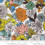 True to Hue || Hidden Facet Florals Dove || Cotton Quilting Fabric