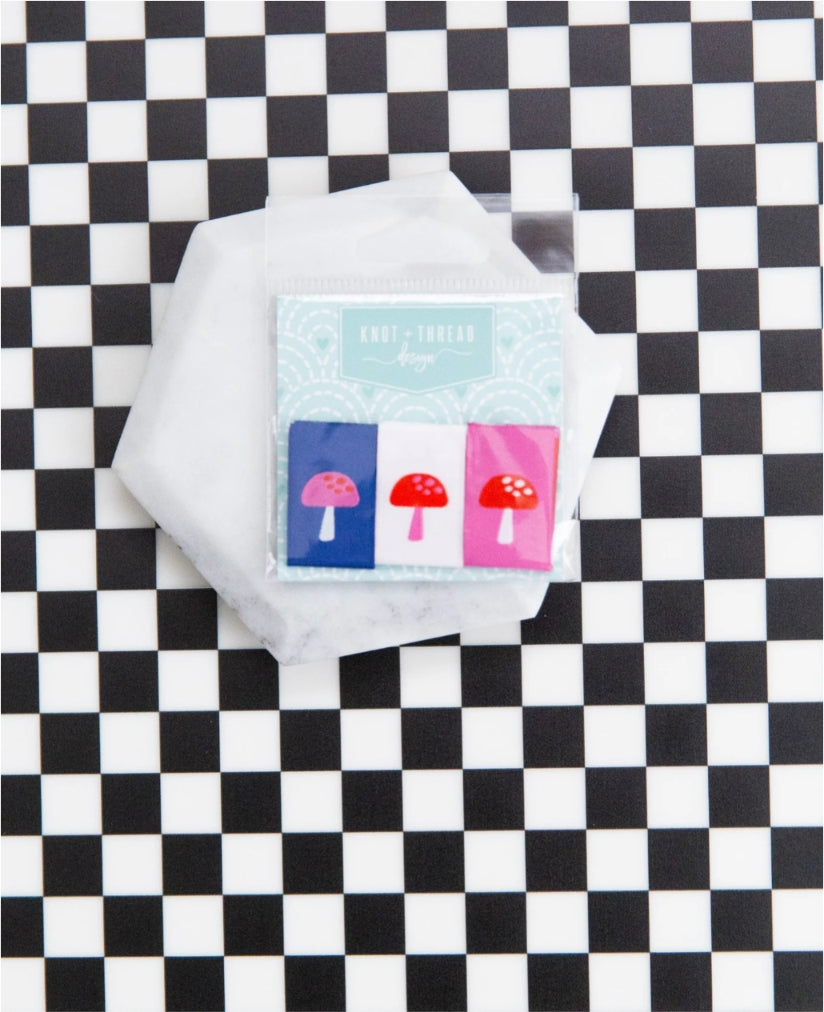 Mushrooms || Woven Labels || 6 Pack || Knot & Thread