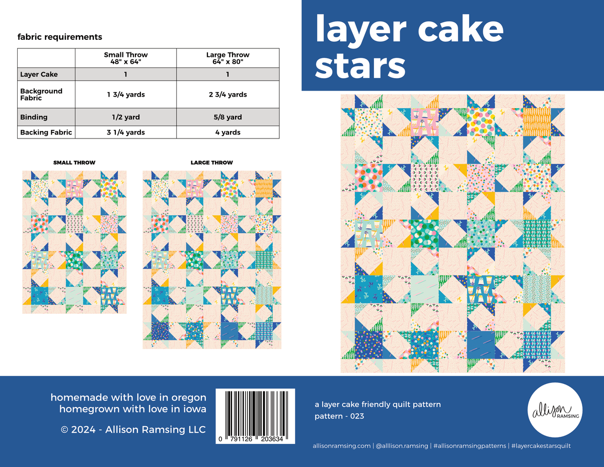 Layer Cake Stars Quilt Pattern KIT (Tiny Christmas) || Large Throw