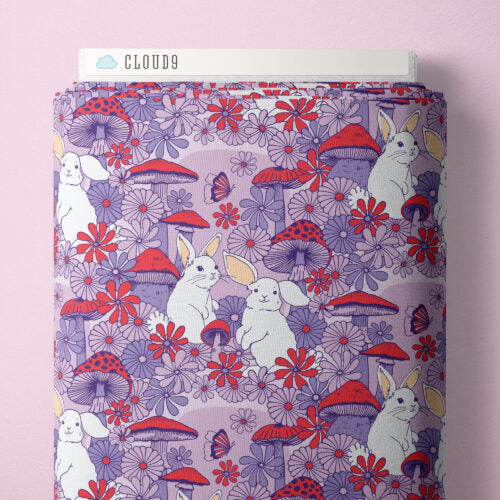 Forest Friends || Mushroom Buddies || Organic Cotton Quilting Fabric