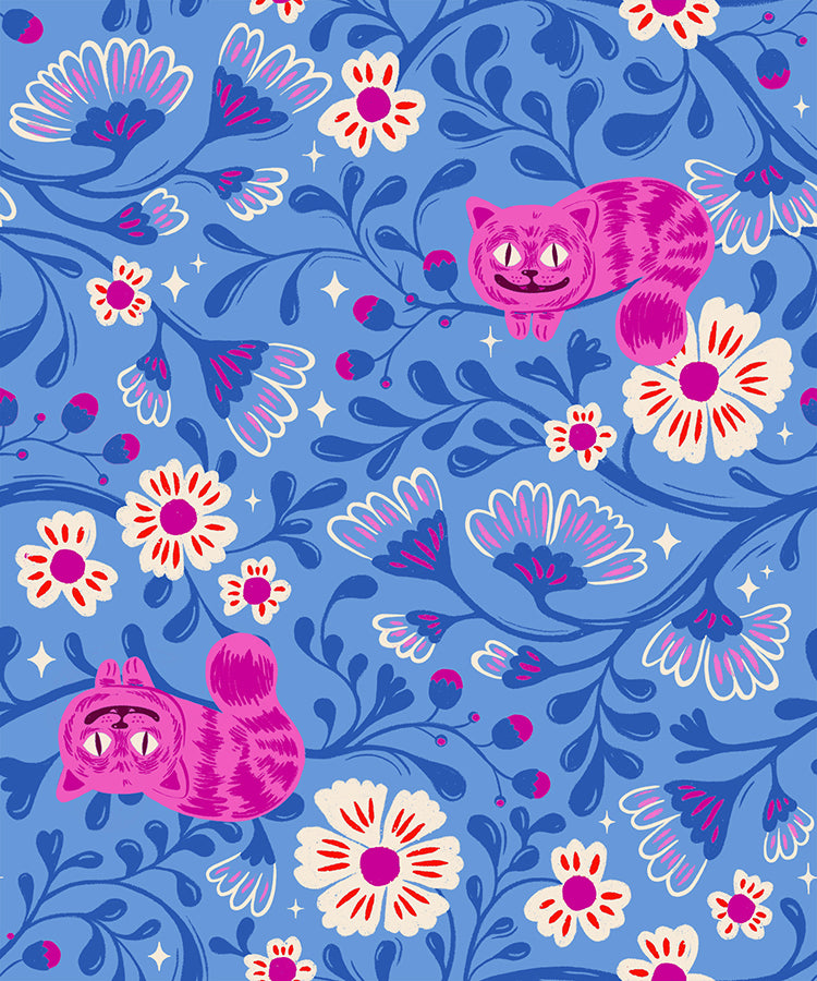 PREORDER Hello Alice || Cheshire Lindley Blue || Cotton Quilting Fabric