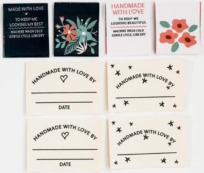 Write On & Woven Floral Quilt Labels || 4 Pack