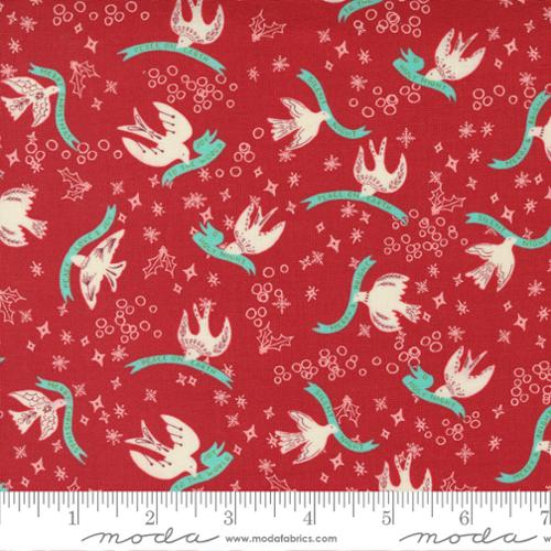 Cheer and Merriment || Good Tidings Cranberry || Cotton Quilting Fabric || Half Yard