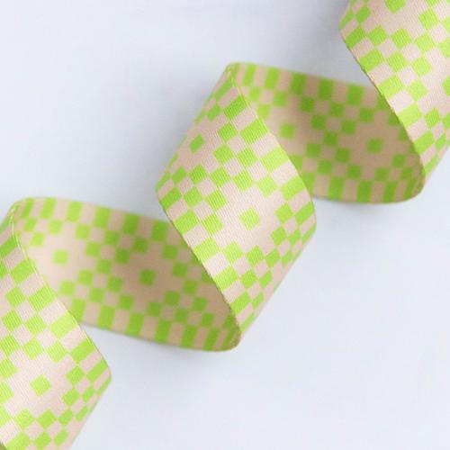 1.5" Bitmapped Neon Yellow Webbing || Half Yard