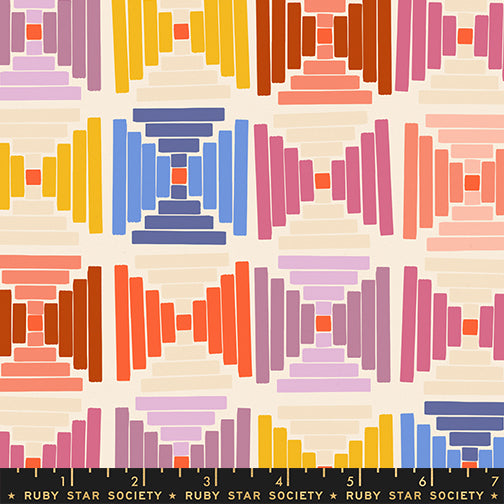 PREORDER Persimmon || Courthouse Steps Natural || Cotton Linen Canvas HALF YARD