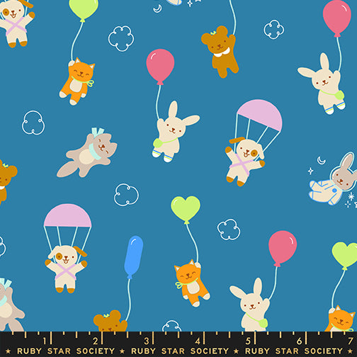 PREORDER Float || Up Parachute Blue || Cotton Quilting Fabric