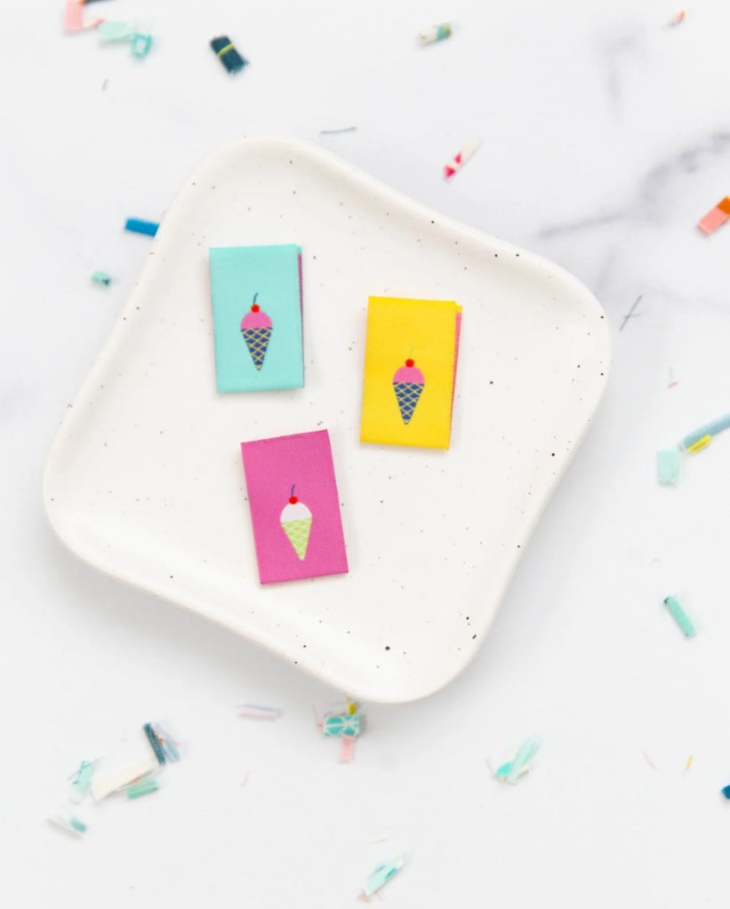Ice Cream Cones|| Woven Labels || 6 Pack || Knot & Thread