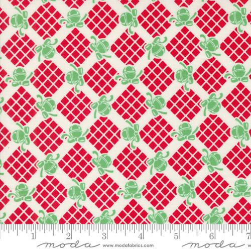 Kitty Christmas || Bells, Checks & Plaid Snow || Cotton Quilting Fabric || Half Yard