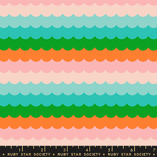 PREORDER Poolside Too || Umbrella Scallops Verdant || Cotton Quilting Fabric