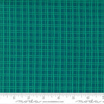 Cheer and Merriment || Christmas Check Teal || Cotton Quilting Fabric || Half Yard