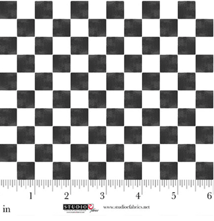 Paranormal Parade || Check Black/White || Cotton Quilting Fabric