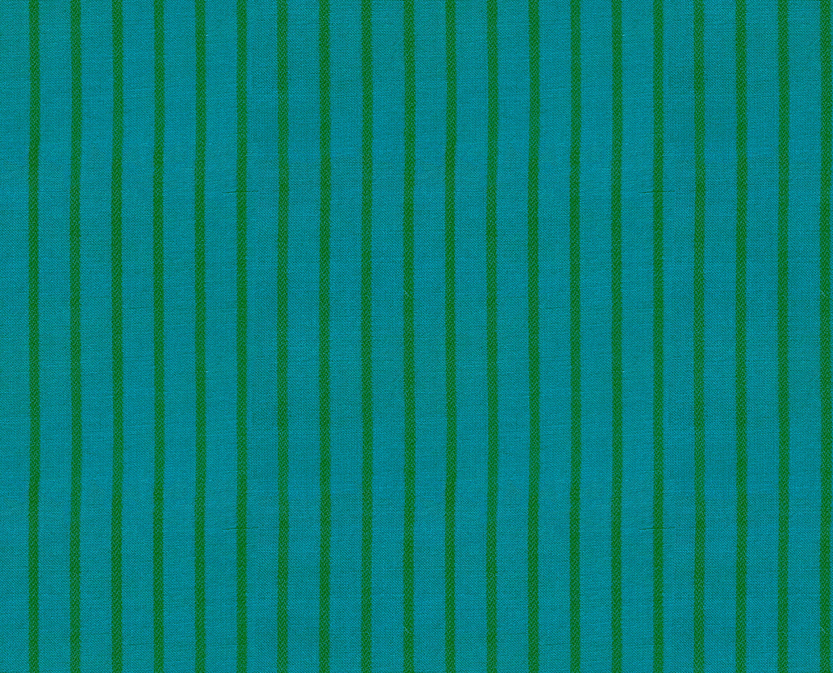 PREORDER Warp and Weft Mystic Fable || Apron Stripe Dark Turquoise || Cotton Woven Quilting Fabric