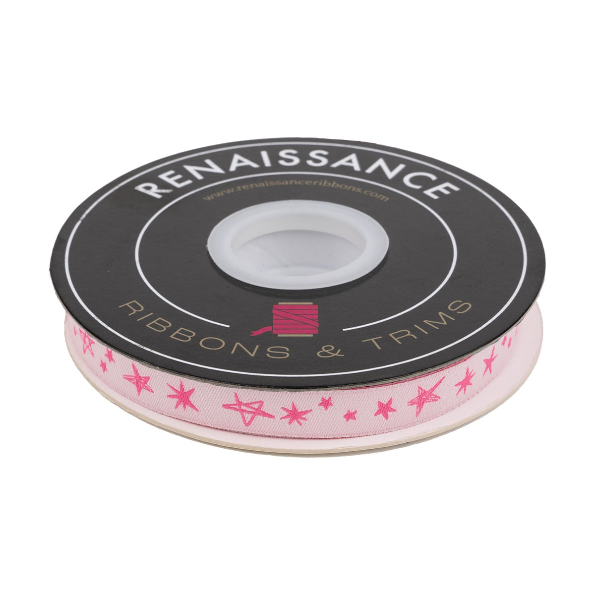 Designer Renaissance Ribbons: Rockstar in Glow Rose 5/8" BTY