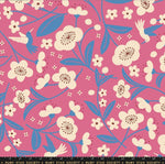 PREORDER Persimmon || Blossoms Hibiscus || 108" Cotton Quilting Fabric HALF YARD