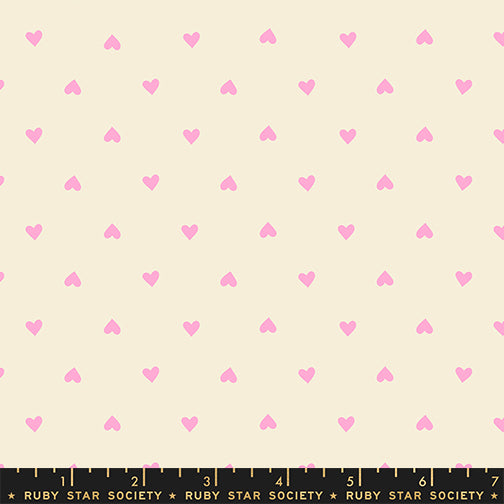 PREORDER Sparkle Shopper || Hearts Neon Pink || Cotton Quilting Fabric