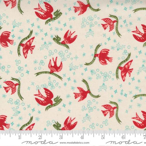 Cheer and Merriment || Good Tidings Natural || Cotton Quilting Fabric || Half Yard