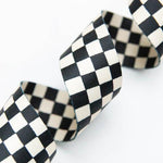 1.5" Black/Natural Check Webbing || Half Yard