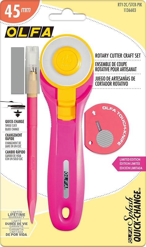 Olfa 45mm Rotary Cutter Craft Set || Pink