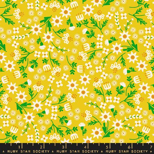 Favorite Flowers || Inflorescense Golden Hour || Cotton Quilting Fabric || Half Yard