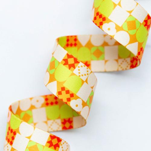 1.5" Blocked Goldenrod Webbing || Half Yard