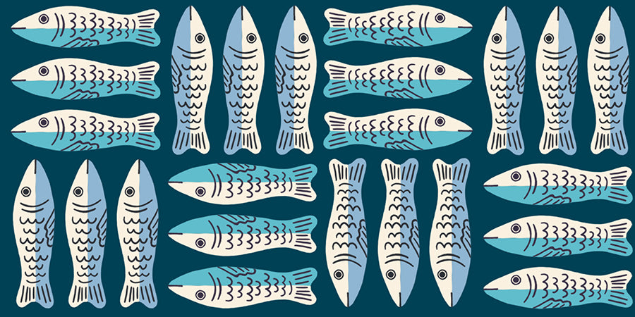 PREORDER 1-800-Calico || Little Sardines Galaxy || Cotton Quilting Fabric