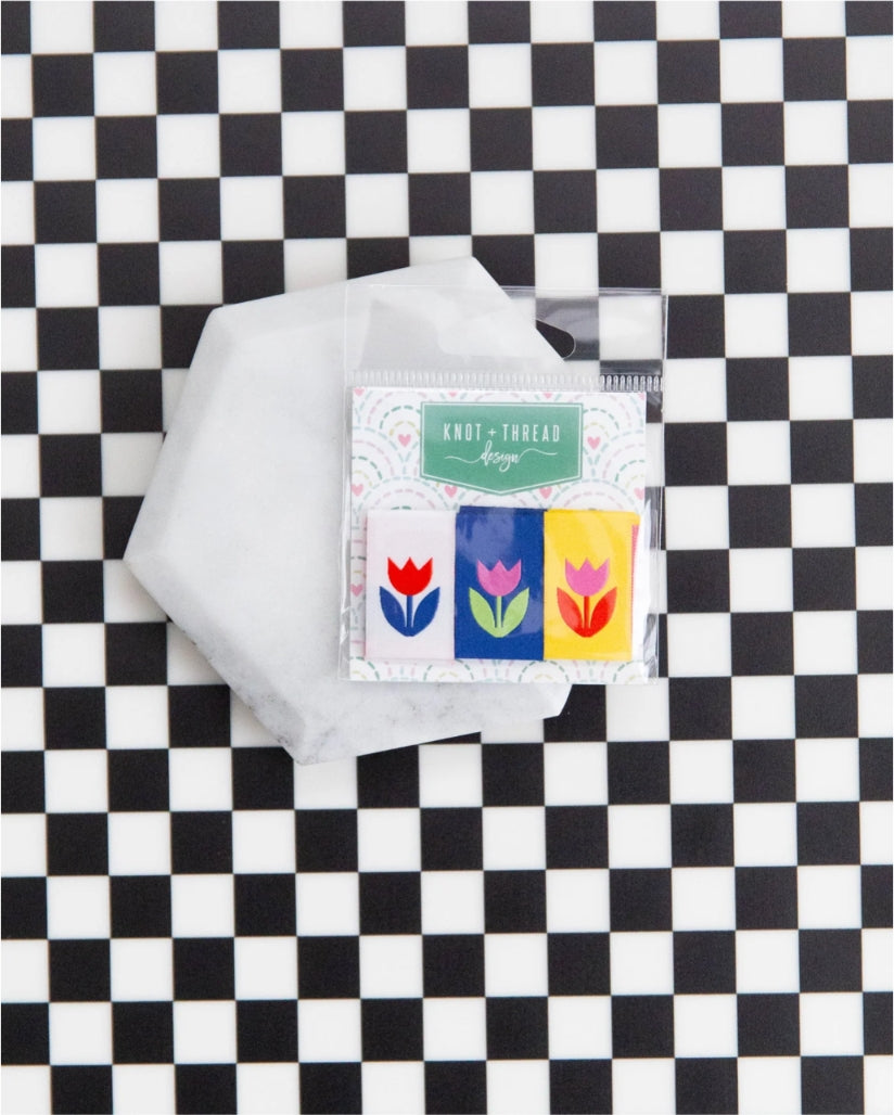 Tulips || Woven Labels || 6 Pack || Knot & Thread
