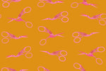 PREORDER 1-800-Notion || Stork Scissors Honey || Cotton Quilting Fabric
