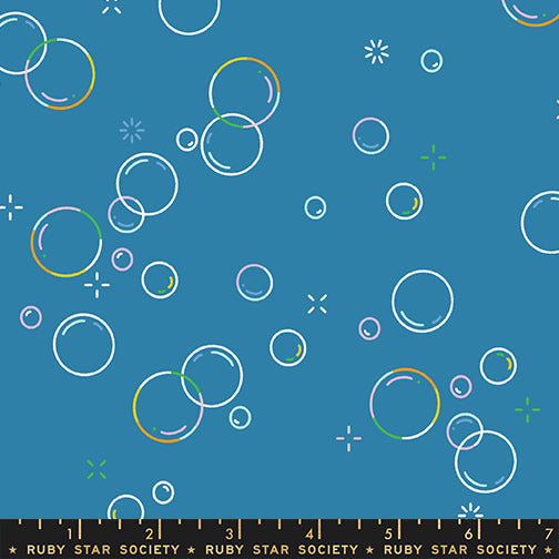 PREORDER Float || Bubbly Parachute Blue || Cotton Quilting Fabric