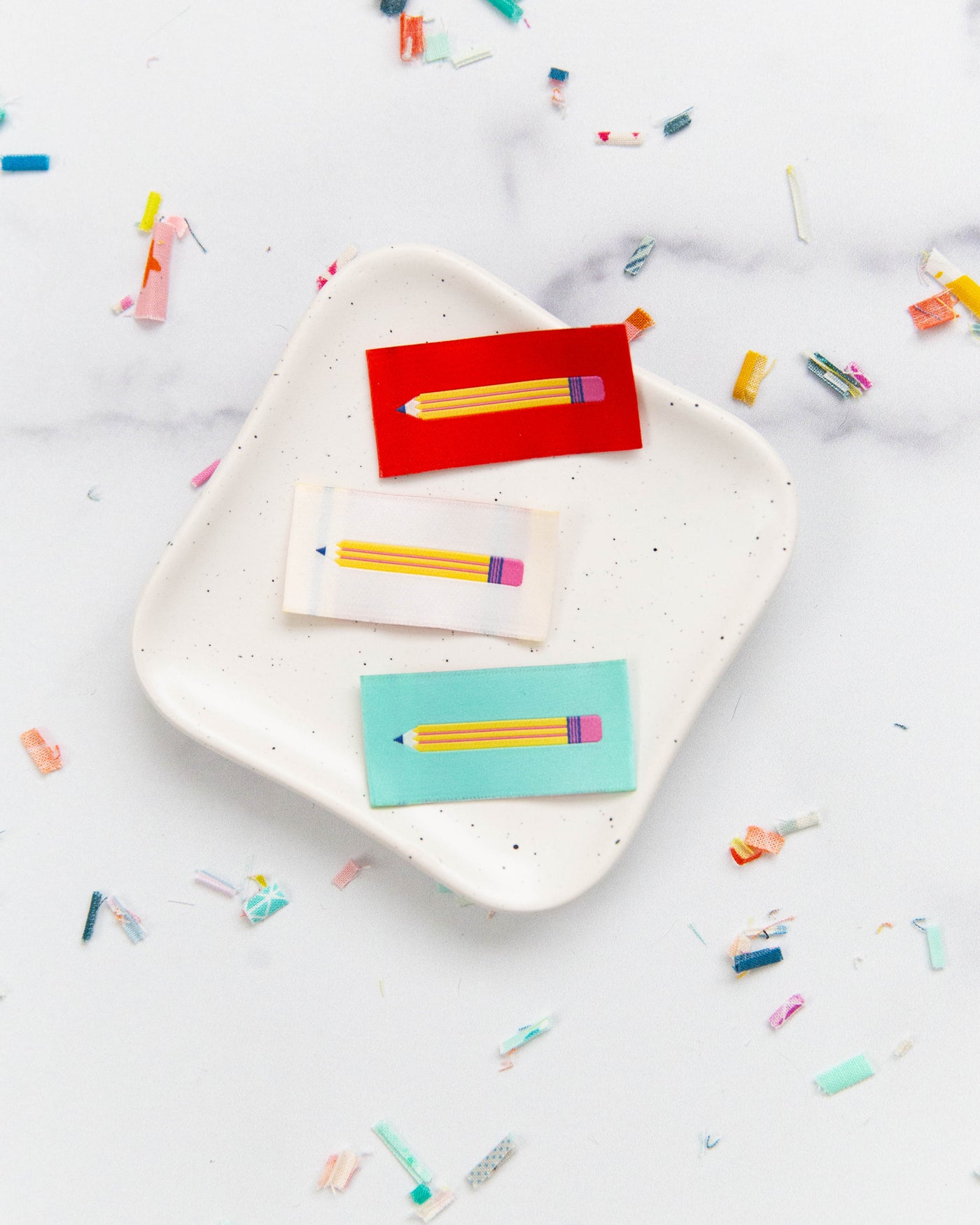 Pencils || Woven Labels || 6 Pack || Knot & Thread