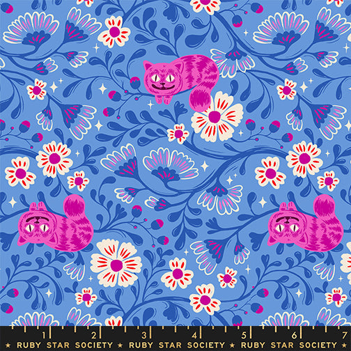 PREORDER Hello Alice || Cheshire Lindley Blue || Cotton Quilting Fabric