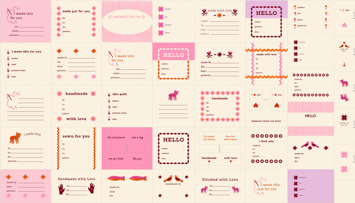 PREORDER 1-800-Calico || Thanks I Made This PANEL Pink || Cotton Quilting Fabric