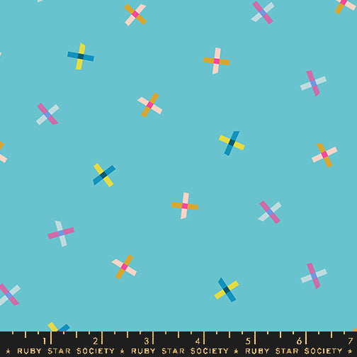 PREORDER Washi Plus || Plus Points Turquoise || Cotton Quilting Fabric