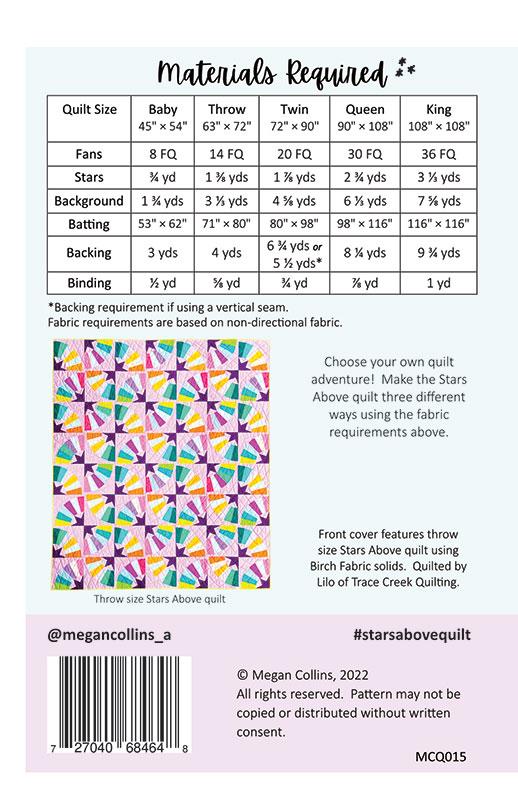 Stars Above Quilt Pattern - Printed