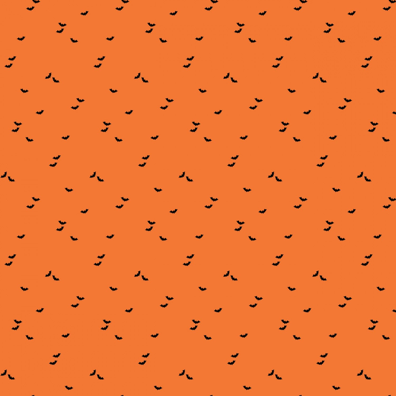 Seasonal Basic Bat || Orange || Cotton Quilting Fabric || Half Yard