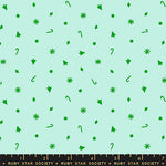 PREORDER MERRY HAPPY || Christmas Confetti Mint || Cotton Quilting Fabric