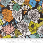 True to Hue || Hidden Facet Florals Black || Cotton Quilting Fabric