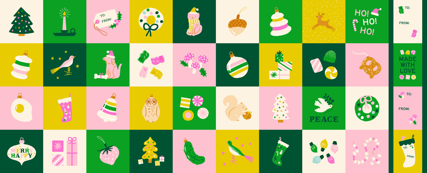 PREORDER MERRY HAPPY || Merry Happy Panel Lollipop || Cotton Quilting Fabric