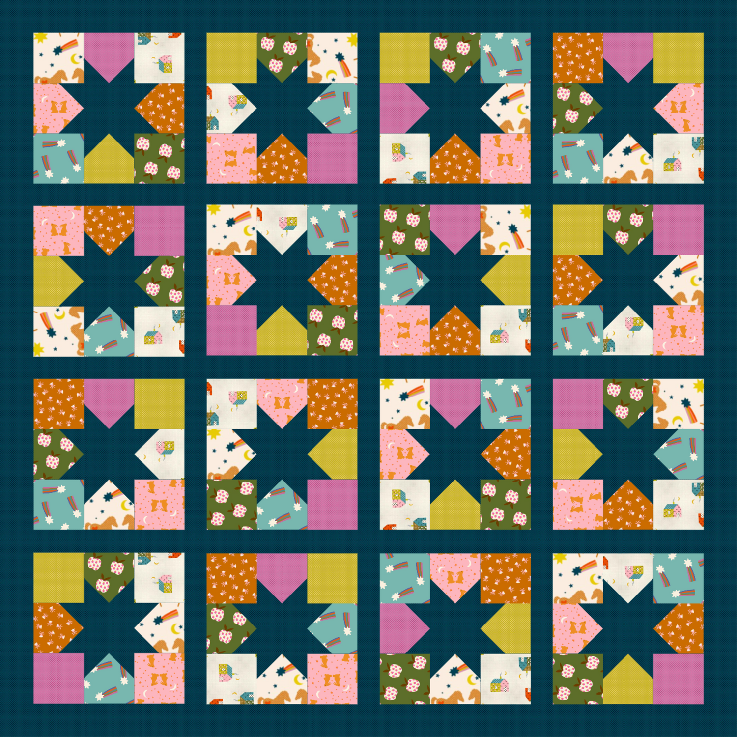 Joyful Stars Quilt KIT (Mystic Fable)