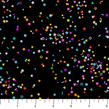 Dusk | Sprinkles Black Multi | Cotton Quilting Fabric