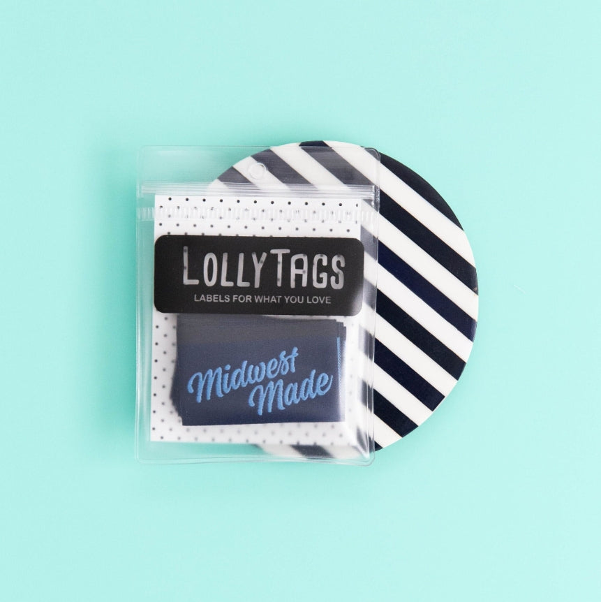 Midwest Made Lolly Tags Labels || Pack of 8 Woven Labels