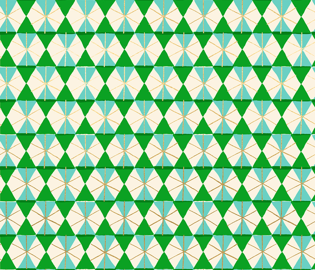 Preorder: Top Knot Merry Happy Quilt Kit Kit, pattern & green backing (+$70)