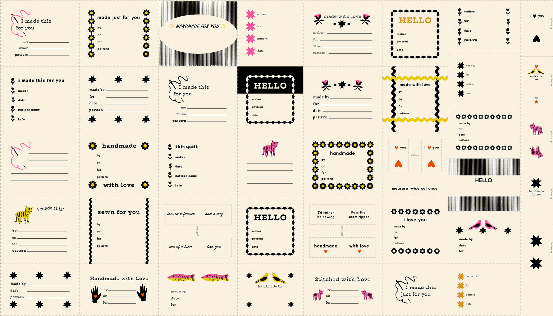 PREORDER 1-800-Calico || Thanks I Made This PANEL Black || Cotton Quilting Fabric