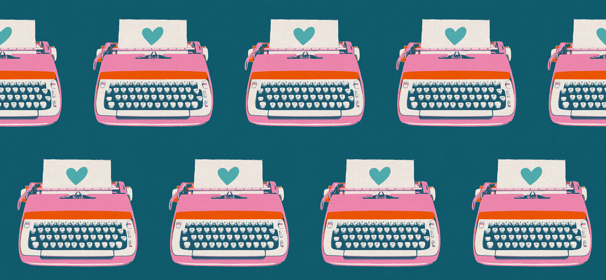 PREORDER Best Day Ever || Typewriters Teal || Cotton Linen Canvas Half Yard