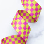 1.5" Citron Check Webbing || Half Yard